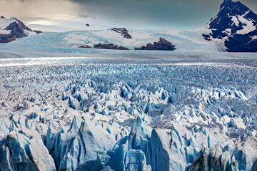 The ice fields of the Perito Moreno in Patagonia
