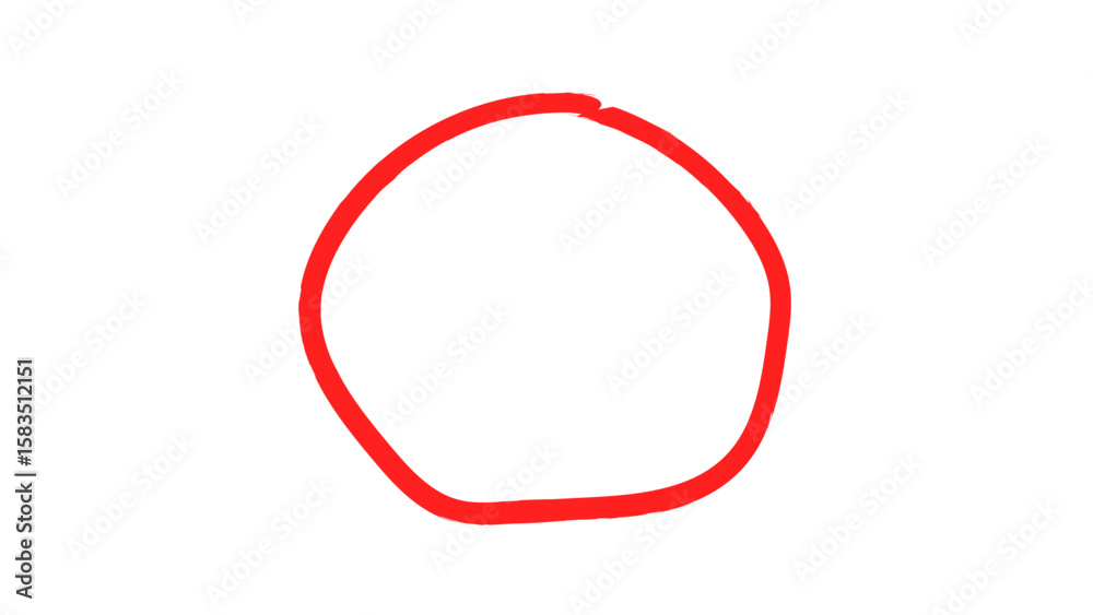 Fototapete highlight red circle mark for marking text. bright hand drawn red scribble ovals and bubbles and hig