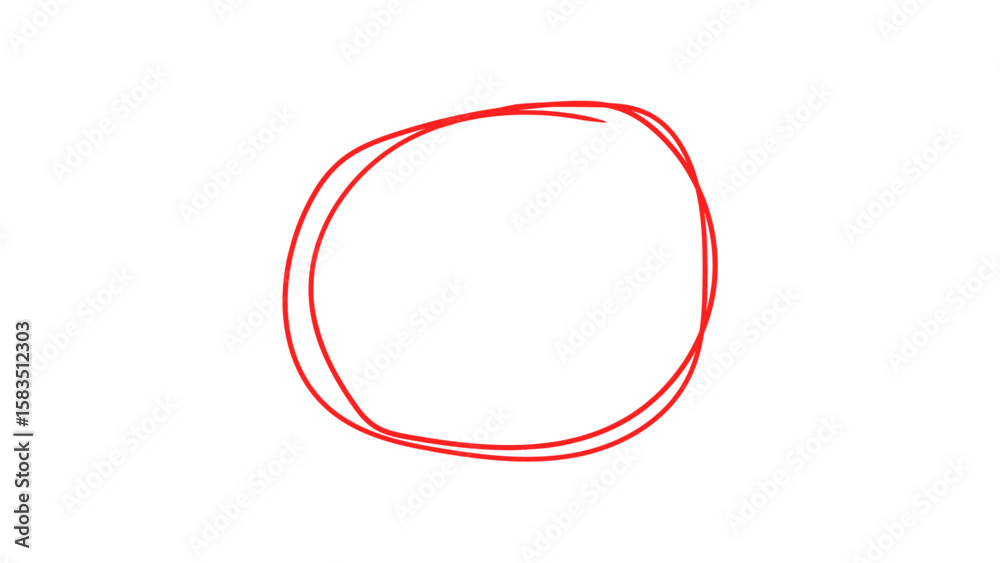 Fototapete hand drawn red highlighter marking circle. red highlighter circle on transparent background. circle 