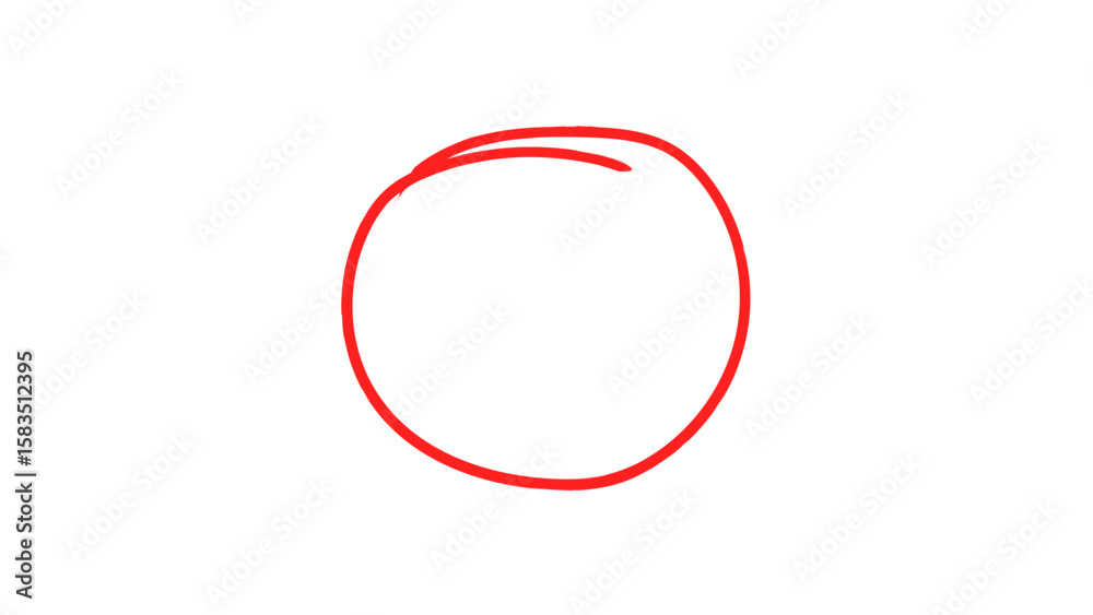 Fototapete hand drawn red highlighter marking circle. red highlighter circle on transparent background. circle 