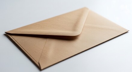 Minimalist Brown Kraft Paper Envelope on White Background