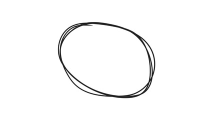 Hand drawn black highlighter marking circle. Black highlighter circle on transparent background. Circle draw with marker for highlighting text. Vector illustration.