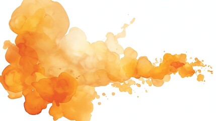 Watercolor orange clouds frame white background vector presentation design illustration with copy space, high resolution and high quality, ideal for versatile creative uses.