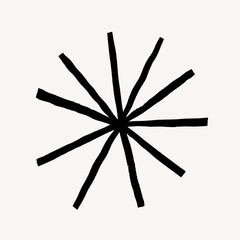 Asterisk doodle collage element, drawing illustration