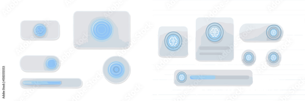 Poster innovative user interface components designed for website and application design showcasing modern a