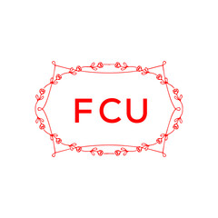 FCU Letter Initial Logo Design Template Vector Illustration