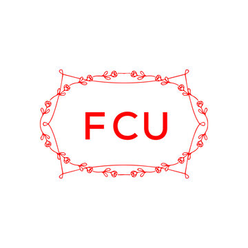 FCU Letter Initial Logo Design Template Vector Illustration