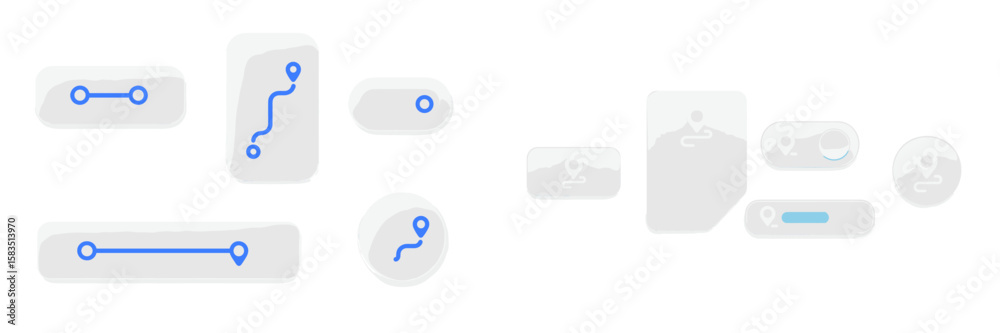 Aufkleber user interface design elements for navigation and location tracking in digital applications