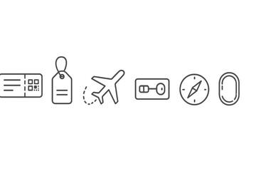 Travel essentials icons representing various items needed for a journey and their significance in modern adventures