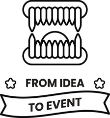 A black and white image of a mouth with teeth