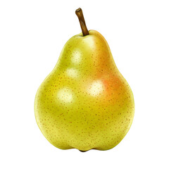 Ripe pear on white background