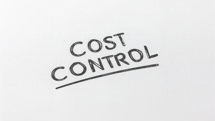 Notebook Displaying Cost Control Diagram on White Background for Business Use