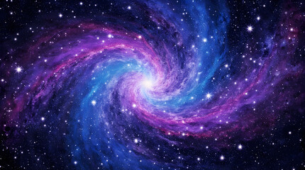 Cosmic Canvas A Celestial Spiral of Colors in the Universe, Shining with Stellar Light