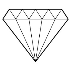diamond line icon with transparent background