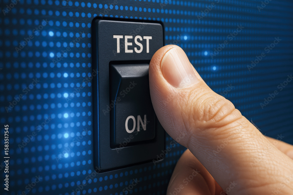 Poster initiating diagnostics with a digital control switch highlights the importance testing and validatio