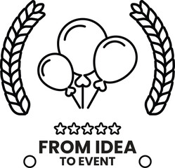 A black and white image of three balloons with a wreath in the background