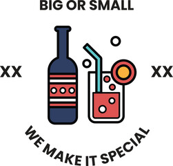 Obraz premium A bottle of alcohol and a straw in a glass