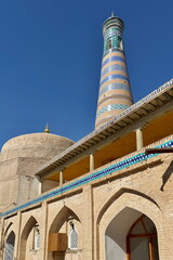 Famous Islam Khodja Minaret is a UNESCO Heritage Site in Khiva, Uzbekistan