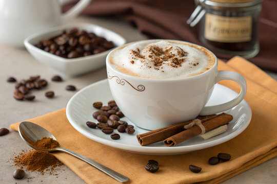 cup of coffee with cinnamon