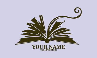 Book lover day vector illustration. open book drawing with book lovers day and logo design