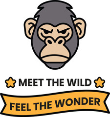 A cartoon of a gorilla with a frowning face