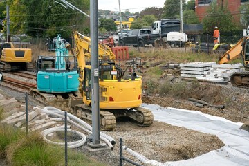 Railway Construction Site in Progress, New Zealand