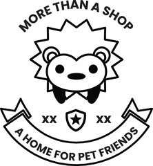 A logo for a pet store that is home for pet friends