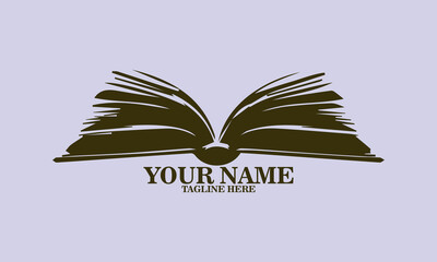 Book lover day vector illustration. open book drawing with book lovers day and logo design