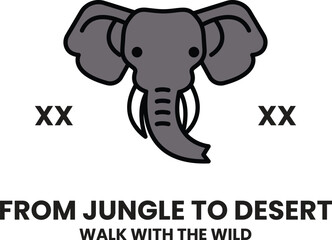 A cartoon elephant with the words 