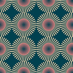Fototapeta premium Retro pattern Instagram post background, hypnotic geometric design