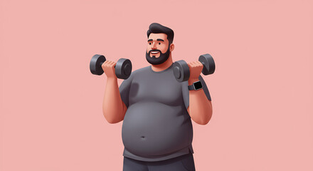 man lifting dumbbells, showcasing fitness and determination