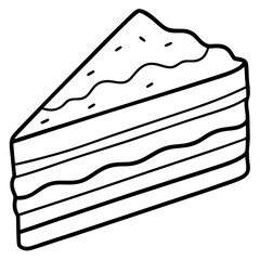 Dobos Torte line art vector