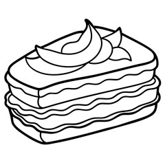 Dobos Torte line art vector
