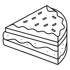 Dobos Torte line art vector