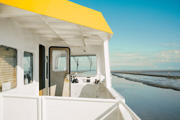 View from ship bridge on north sea
