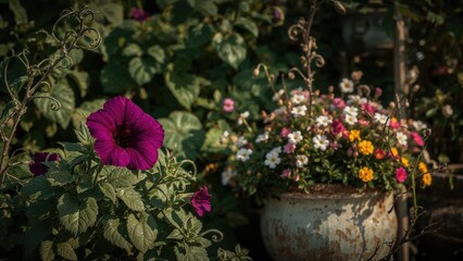 Dark Lavender Petunia Flowers