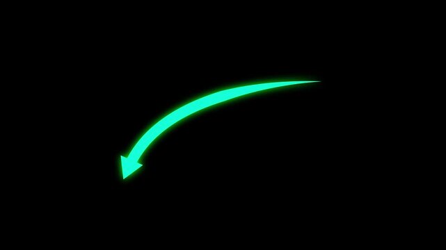 a glowing orange curved arrow pointing downward on a black background. The arrow conveys decline, decrease, or downward movement, often used in visuals related to loss, reduction, or negative trends.