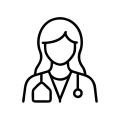 Female doctor icon with stethoscope