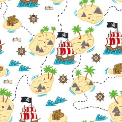 pirate treasure map pattern design