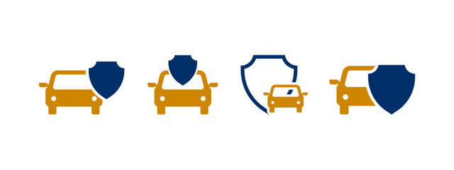 car shield icon vector illustration. car shield icon in flat style - stock vector.