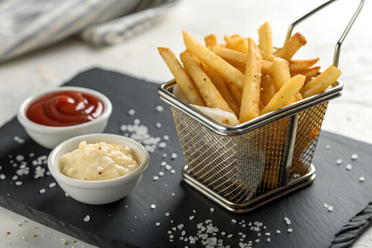 french fries and ketchup