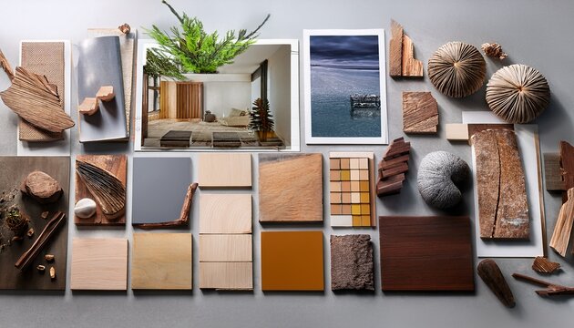 mood boards designed for architect styling and material selection