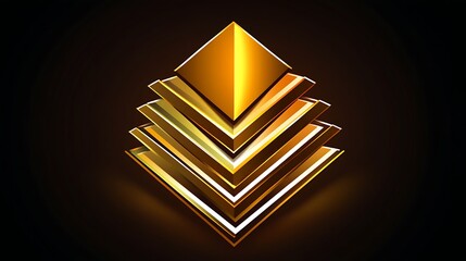 Golden pyramid shapes layered design