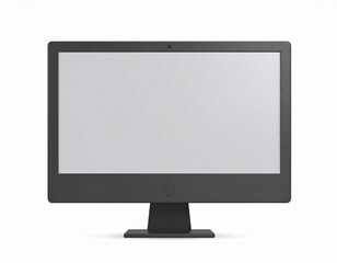 Fototapeta premium Modern black all in one computer monitor isolated on white background for mockups and presentations of digital media