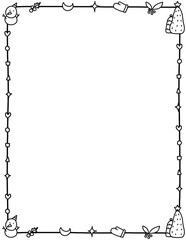 Christmas Doodle Border Frame. Hand-Drawn Black Line Borders. winter holiday Border Frame. Xmas Frames. Perfect for invitations, worksheets, weddings, and printable projects.