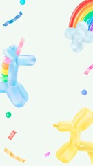 Balloon art mobile wallpaper, cute background