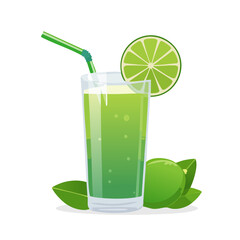 Refreshing Lime Drink Illustration for Summer
