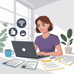 businesswoman working in office