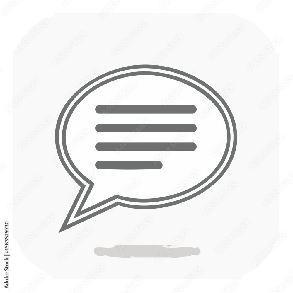 Fototapete speech bubble symbol with text bars for dialogue and communication messages