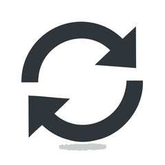 Circular Arrows Icon Symbolizing Refresh Reload Cycle and Repetition on Black Background